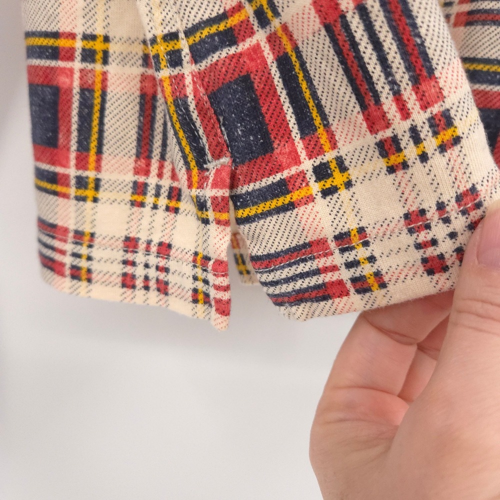 RRL Double Ralph Lauren Plaid-print jersey camp Shirt Womens 3 (US6) NWT $295 - Picture 9 of 13
